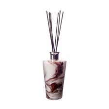 Amelia Art Glass Carnelian Marble Large Conical Reed Diffuser (Black)