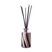 Amelia Art Glass Naval Oak Medium Tall Cylinder Reed Diffuser (Black)