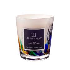 Amelia Art Glass Black Pomegranate Candle