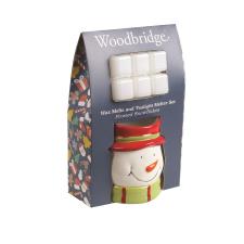 Woodbridge Snowman Frosted Snowflakes Wax Melt Warmer Gift Set