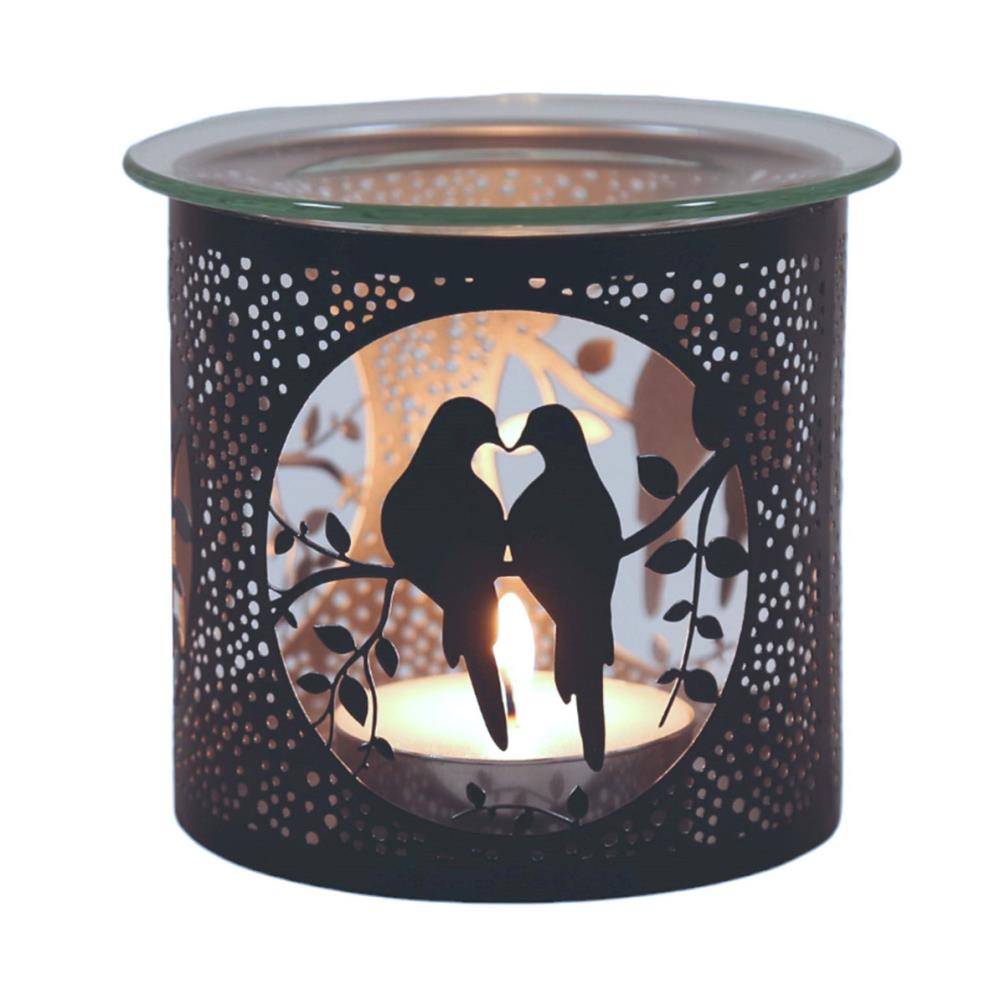 Aroma Black & Silver Doves Jar Sleeve & Wax Melt Warmer (AR2055BS