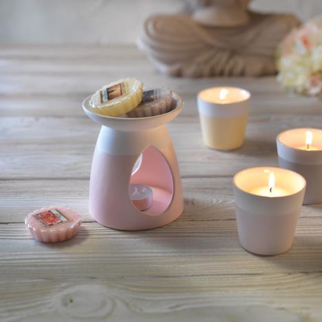 Yankee Candle Pastel Hue Pink Wax Melt Warmer (1507877) - Candle Emporium