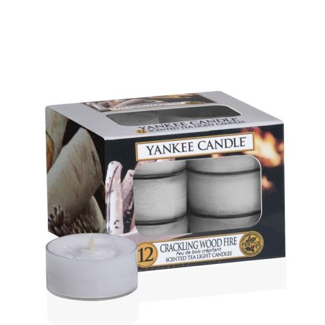 Yankee Candle Crackling Wood Fire Tea Lights (Pack of 12)  £4.89