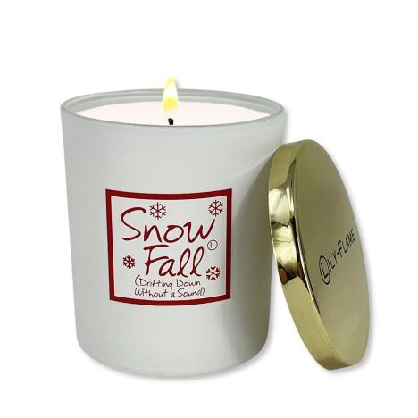 Lily-Flame Snow Fall Gold Top Glass Jar Candle  £13.50