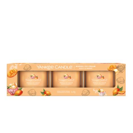 Yankee Candle Mango Ice Cream 3 Filled Votive Candle Gift Set  £6.89