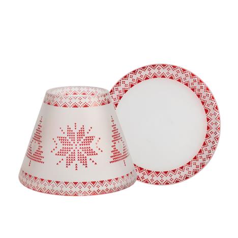 Yankee Candle Red Nordic Frosted Glass Small Shade & Tray Set  £13.49