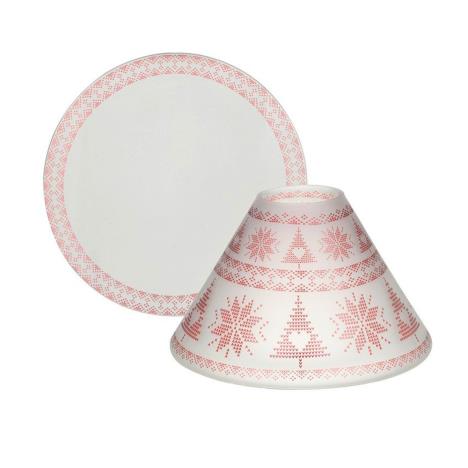 Yankee Candle Red Nordic Frosted Glass Large Shade & Tray Set  £21.59