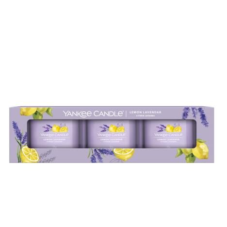 Yankee Candle Lemon Lavender 3 Filled Votive Candle Gift Set  £8.99