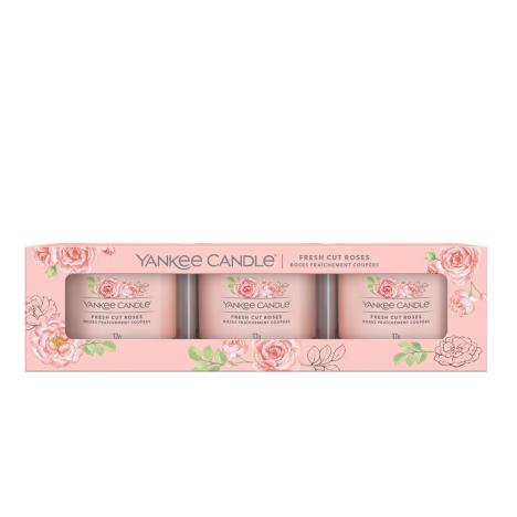 Yankee Candle Fresh Cut Roses 3 Filled Votive Candle Gift Set  £6.89