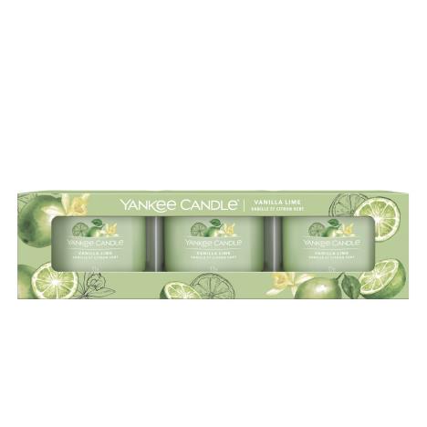 Yankee Candle Vanilla Lime 3 Filled Votive Candle Gift Set  £5.99