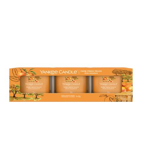 Yankee Candle Farm Fresh Peach 3 Filled Votive Candle Gift Set  £5.99