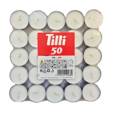 Tilli Unscented Tealights (Pack of 50)  £3.56