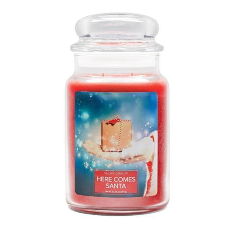 Village Candle Here Comes Santa Large Jar  £19.79