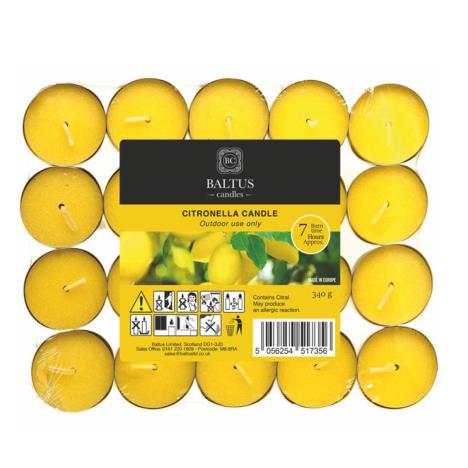 Baltus Citronella 7 Hour Long Burn Tealights (Pack of 20)  £3.14