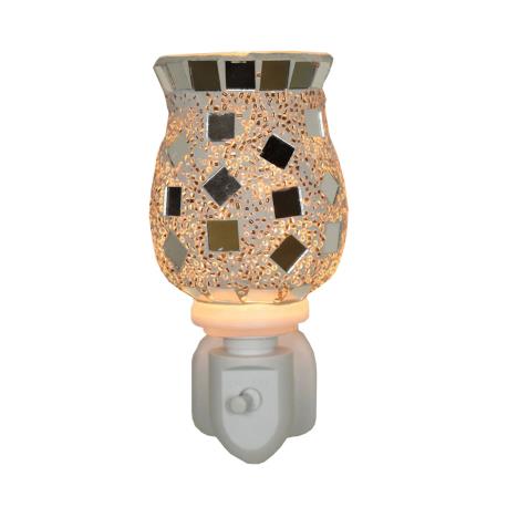 Cello Silver Mosaic Plug In Wax Melt Warmer  £14.39