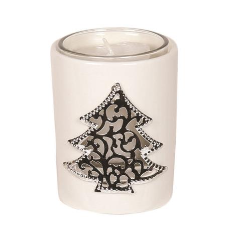 Christmas Tree White Ceramic Votive Holder  £3.29