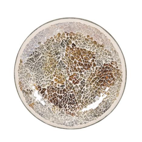 Gold & Silver Crackle Candle Plate  £4.04