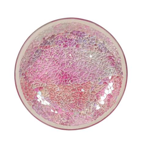 Pink Crackle Candle Plate  £4.04