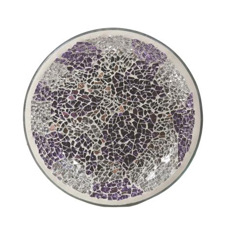 Purple & Silver Crackle Candle Plate  £4.04