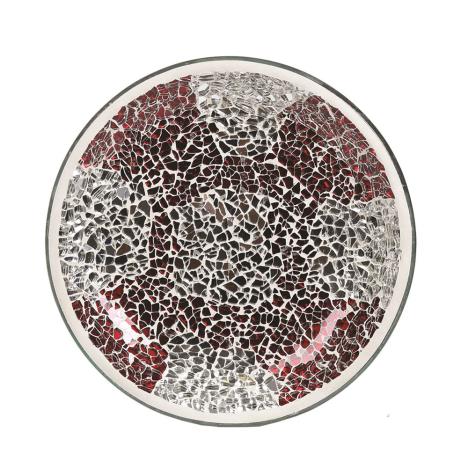 Red & Silver Crackle Candle Plate  £4.04