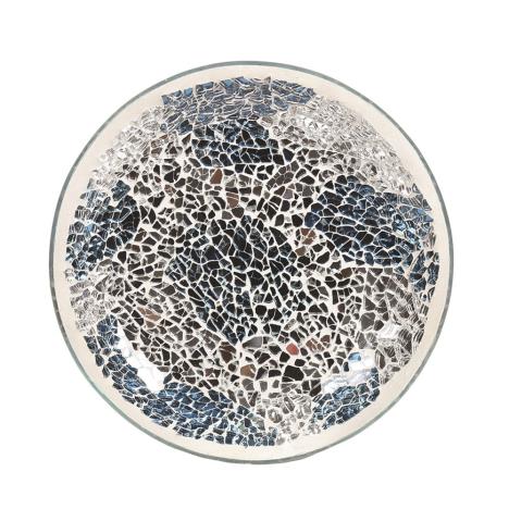 Blue & Silver Crackle Candle Plate  £4.04