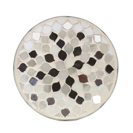 Pearl & Silver Mosaic Candle Plate  £4.04