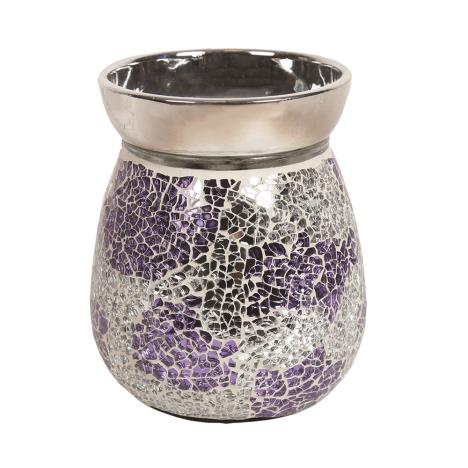 Aroma Purple & Silver Crackle Electric Wax Melt Warmer  £16.19