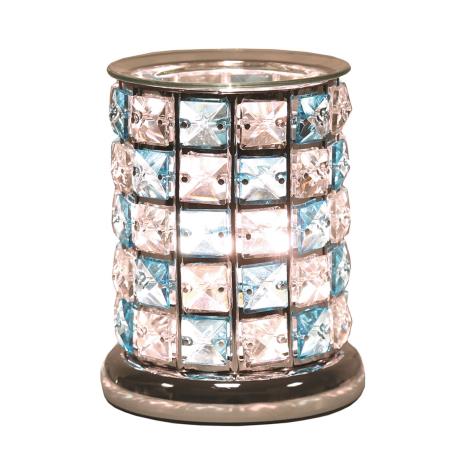 Aroma Blue Check Crystal Touch Electric Wax Melt Burner  £22.49