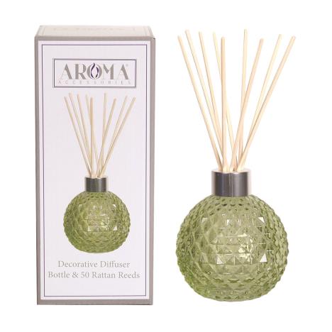 Aroma Green Lustre Glass Reed Diffuser & 50 Rattan Reeds  £7.01