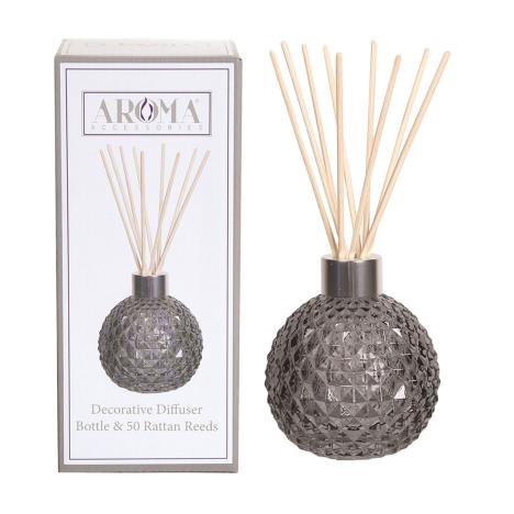 Aroma Grey Lustre Glass Reed Diffuser & 50 Rattan Reeds  £7.01