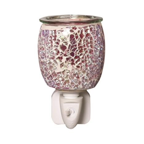 Aroma Pink Mosaic Glass Plug In Wax Melt Warmer  £13.04