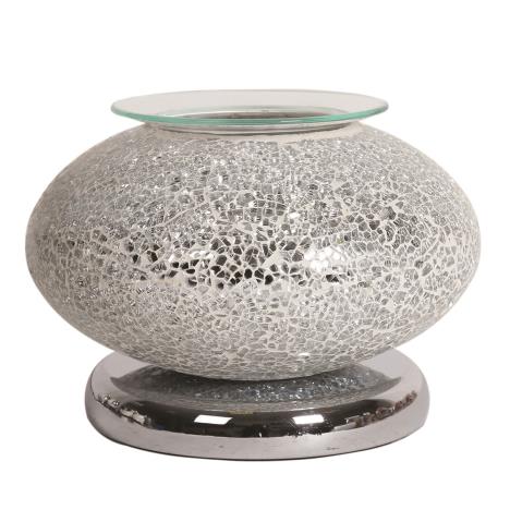 Aroma Ellipse Silver Mosaic Touch Electric Wax Melt Warmer (AR1607