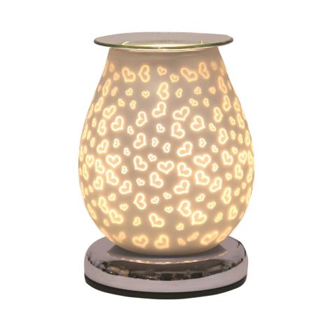 Aroma Hearts White Satin 3D Electric Wax Melt Warmer  £23.39