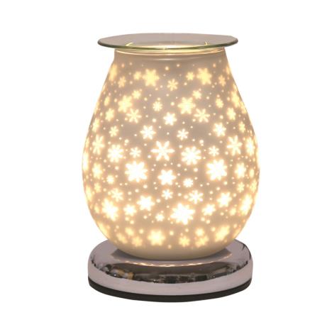 Aroma Snowflakes White Satin 3D Electric Wax Melt Warmer  £21.57