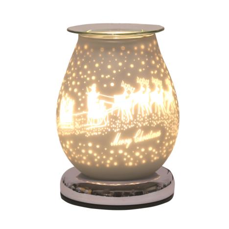 Aroma Sleigh White Satin 3D Electric Wax Melt Warmer  £23.39