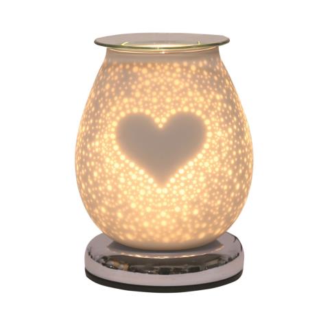 Aroma Burst Heart White Satin Electric Wax Melt Warmer  £23.39