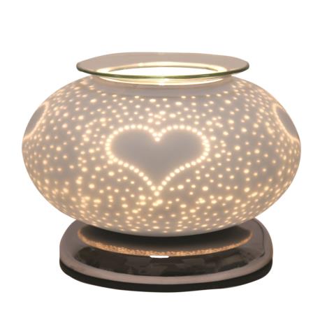 Aroma Burst Heart Ellipse White Satin Electric Wax Melt Warmer  £18.59