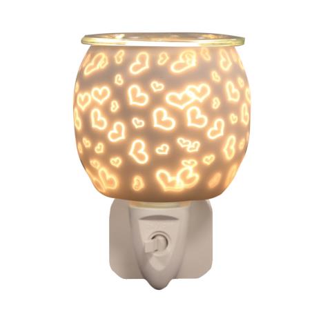 Aroma Hearts White Satin Plug In Wax Melt Warmer  £12.59