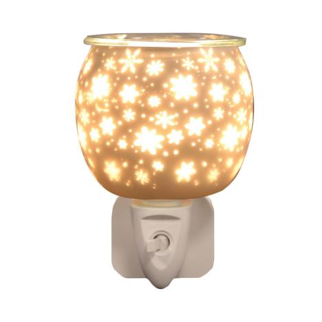 Aroma Snowflakes White Satin Plug In Wax Melt Warmer  £12.59