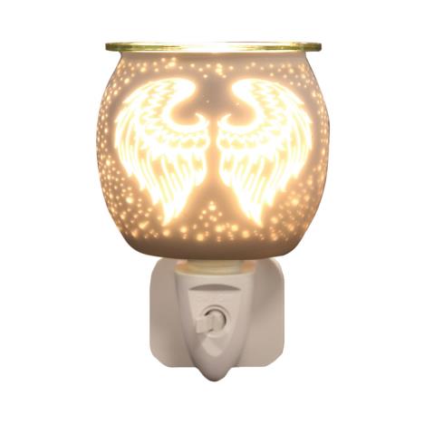 Aroma Angel Wings White Satin Plug In Wax Melt Warmer  £12.59