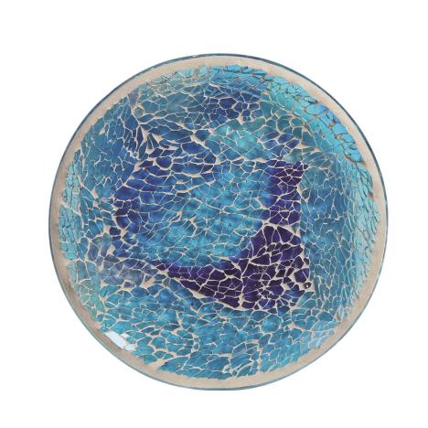 Aroma Azure Crackle Candle Plate  £3.59