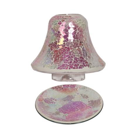 Aroma Pink Crackle Candle Shade & Tray  £17.09