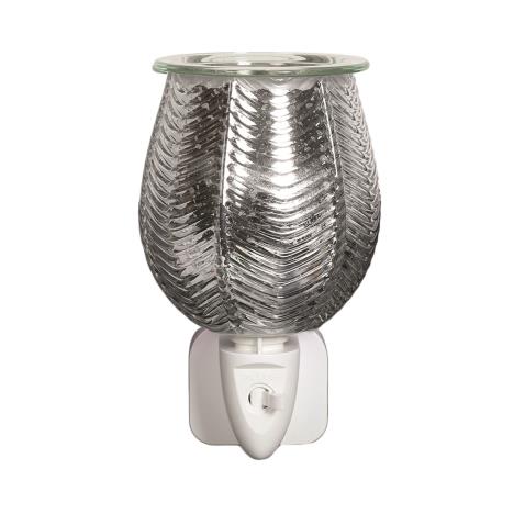 Aroma Silver Lustre Ribbed Plug In Wax Melt Warmer  £13.04