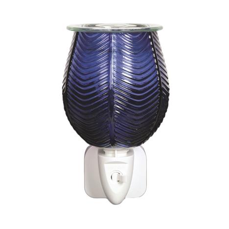 Aroma Blue Lustre Ribbed Plug In Wax Melt Warmer  £13.04