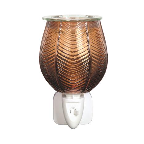 Aroma Amber Lustre Ribbed Plug In Wax Melt Warmer  £13.04