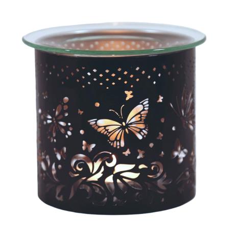 Aroma Black & Silver Butterfly Jar Sleeve & Wax Melt Warmer  £6.29