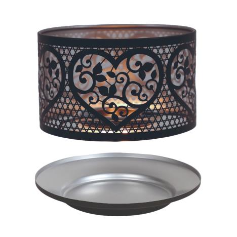 Aroma Silhouette Black & Silver Heart Shade & Tray  £13.04