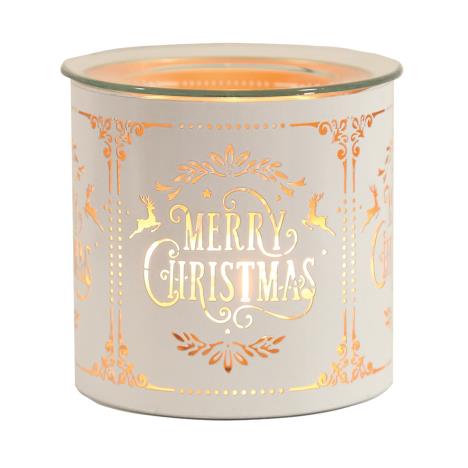 Aroma White Merry Christmas Jar Sleeve & Wax Melt Warmer  £6.29