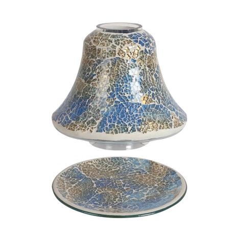 Aroma Blue & Gold Crackle Shade & Tray  £17.09