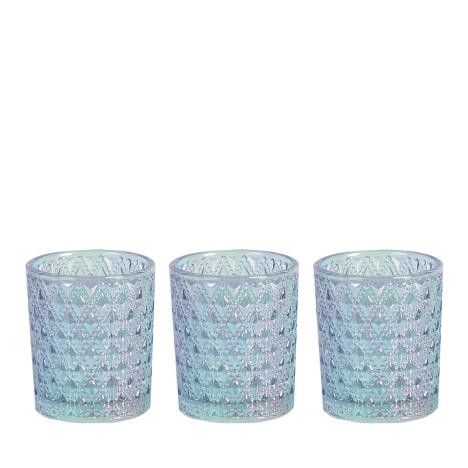 Aroma Blue Lustre 3 Tealight & Votive Holder Set  £6.74